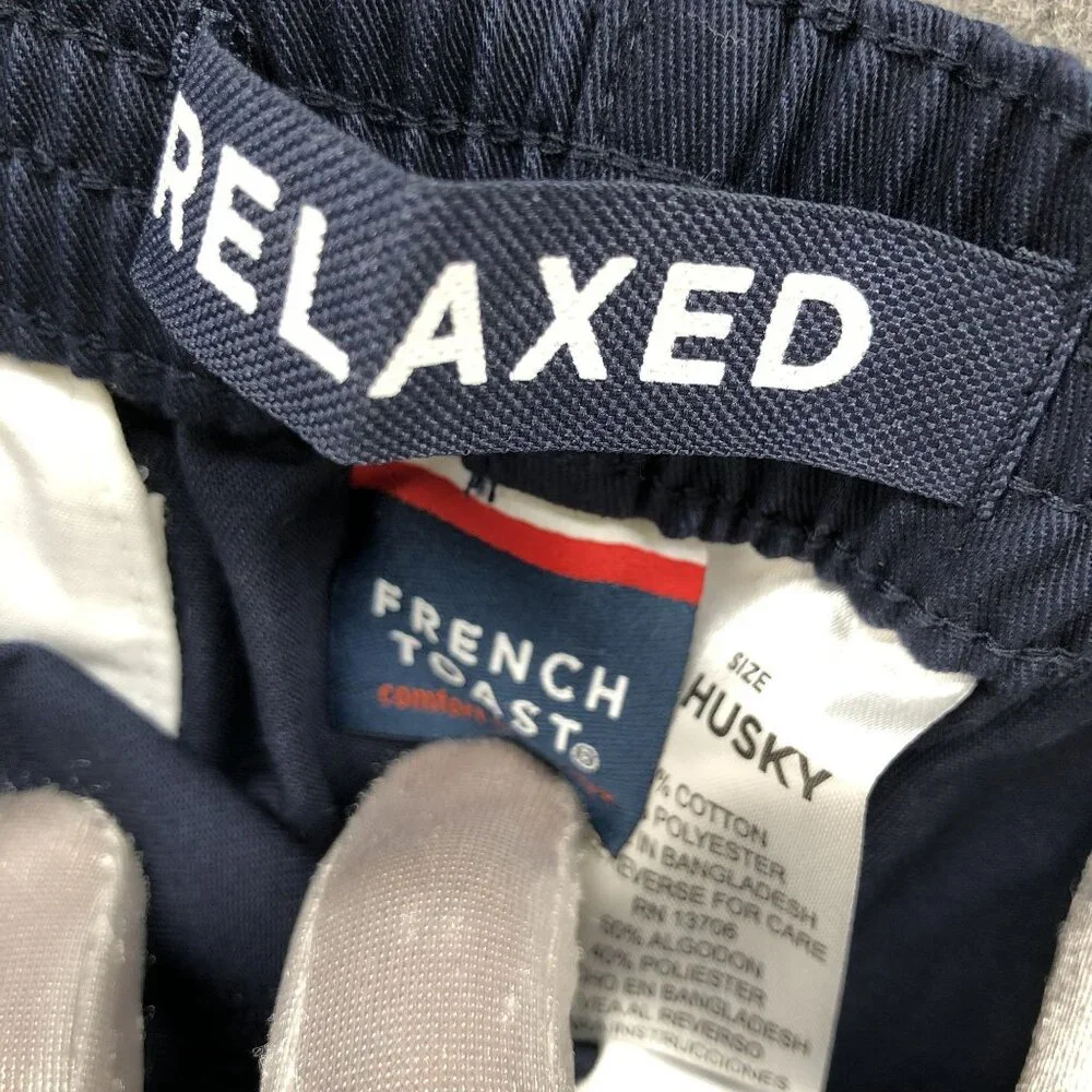 NWT‎ French Toast School Uniform Pants 18 Husky Relax Fit Pull On Navy Blue